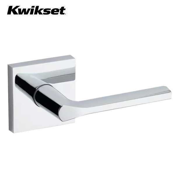 Kwikset - 154LSL - Lisbon Passage Lever - Square Rose - 26 - Polished Chrome - Grade 2 - UHS Hardware