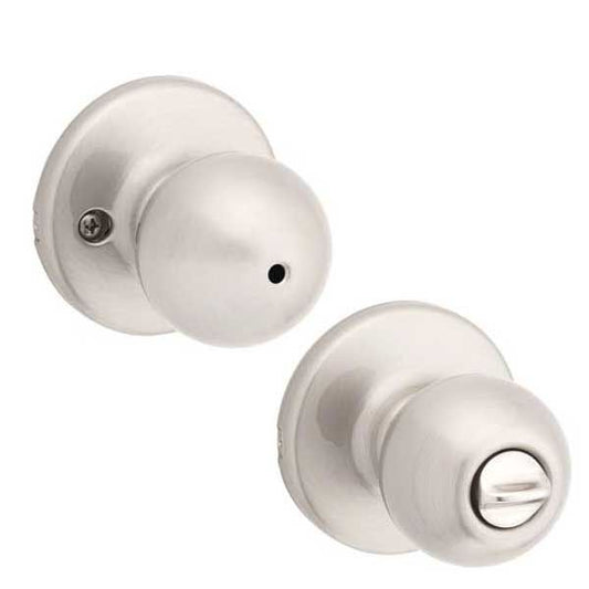 Kwikset - 300P - Polo Knob - Round Rose - Privacy - 15 - Satin Nickel - Grade 3 - UHS Hardware