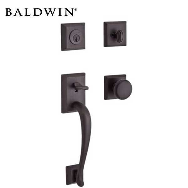 Baldwin Reserve - Napa Knob Handleset - Singl Cyl - Traditional Square Rose - 112 - Venetian Bronze - Grade 2 - UHS Hardware
