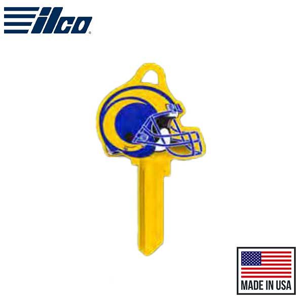 ILCO - NFL TeamKeys - Helmet Edition - Key Blank - Los Angeles Rams - KW1 (5 Pack) - UHS Hardware