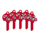 ILCO - NFL TeamKeys - Helmet Edition - Key Blank - Kansas City Chiefs - KW1 (5 Pack) - UHS Hardware