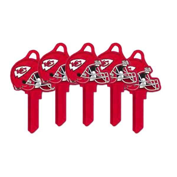 ILCO - NFL TeamKeys - Helmet Edition - Key Blank - Kansas City Chiefs - KW1 (5 Pack) - UHS Hardware