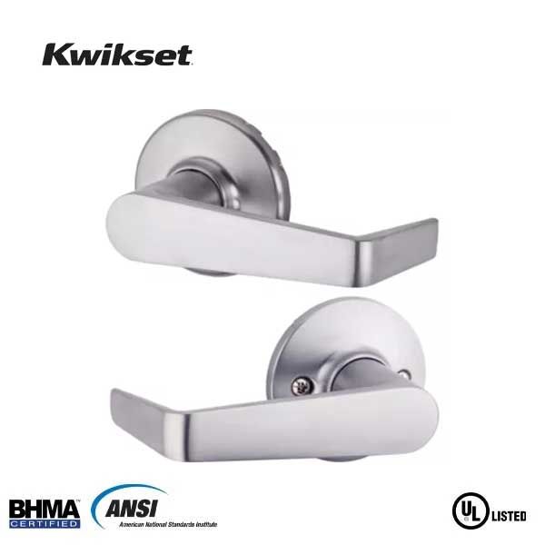 Kwikset - 721 - Kingston Commercial Lever - Passage - 26D - Satin Chrome - Grade 2 - UHS Hardware