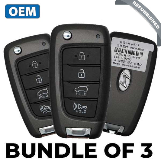 3 X 2019-2020 Hyundai Veloster / 4-Button Flip Key Pn: 95430-J3010 Sy5Igrge04 (Bundle Of 3) Smart