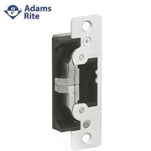 Adams Rite - 7400 - Electric Strike for Adams Rite or Deadlatches or Cylindrical Locks - 1/2" to 5/8" Latchbolt  - Satin Stainless - Fail Safe/Fail Secure - 1-1/4" x 4-7/8" - Flat Radius Plate - 12/24 VDC - UHS Hardware