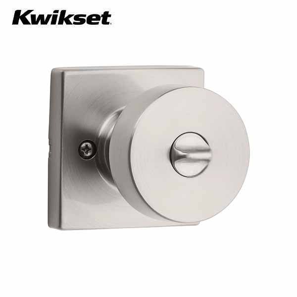 Kwikset - 740 - Pismo Knob - Square Rose - 15 - Satin Nickel - Entrance - SC1 Schlage - SmartKey Technology - Grade AAA - UHS Hardware