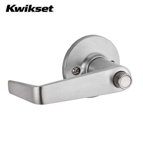 Kwikset - 408CNL - Carson Lever - Round Rose - Privacy - 26D - Satin Chrome - Grade 3 - UHS Hardware