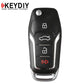 KEYDIY - Ford Style - 4-Button Flip Key Blank  (KD-B12-4) - UHS Hardware