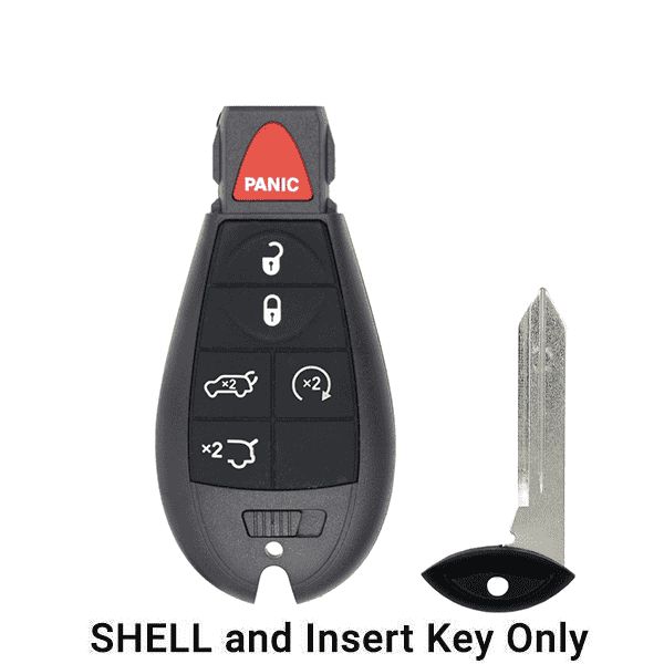 2008-2019 Chrysler Dodge Jeep VW 6-Button Fobik Key SHELL for IYZ-C01C (ORS-FBK-07) - UHS Hardware