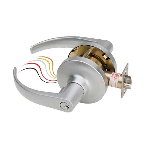 SDC - Electrified Cylindrical Lockset - Fail Safe - Galaxy Lever - 12/24VDC - Satin Chrome - Grade 1 - UHS Hardware