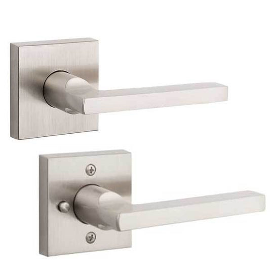 Baldwin Reserve - PV.SQU.CSR - Contemporary Square Lever - Square Rose - 150 - Satin Nickel - Privacy - Grade 2 - RH - UHS Hardware