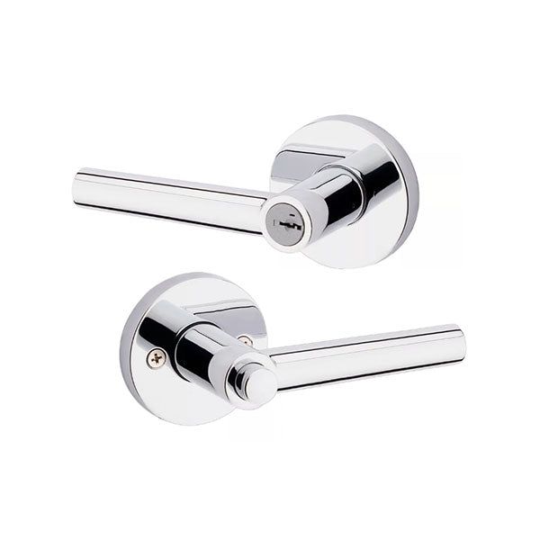 Kwikset - 156 - Milan Lever - Round Rose - 26 - Polished Chrome - Entrance - SmartKey Technology - Grade 2 - UHS Hardware