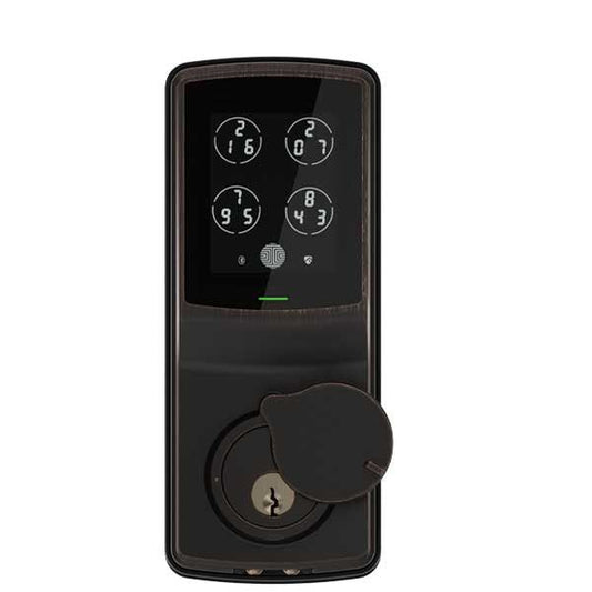 Lockly - PGD728WVB - Secure PRO Biometric Electronic Deadbolt - Fingerprint Reader - Bluetooth - WiFi Hub - Venetian Bronze - UHS Hardware
