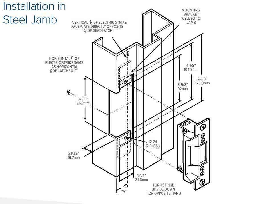 Adams Rite - 7240 - Fire-Rated Electric Strike for Cylindrical Latches -  Anodized Aluminum - Fail Secure - 1-1/4" x 4-7/8" Flat Square Plate - 24VDC - UHS Hardware