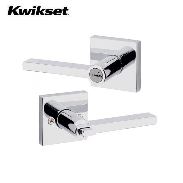 Kwikset - 156 - Halifax Lever - Square Rose - 26 - Polished Chrome - Entrance - SC1 Schlage - SmartKey Technology - Grade 2 - UHS Hardware