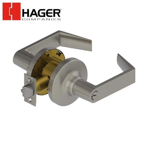 Hager - 3495 - Lever - Intruder Classroom - 2-3/4" - Satin Chrome - Withnell Lever - Schlage C Keyway