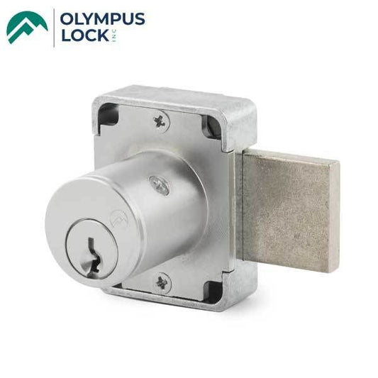 Olympus - 100DR - Cabinet Door Deadbolt Lock - N Series National - 26D - Satin Chrome - KA 103 - Grade 1 - UHS Hardware