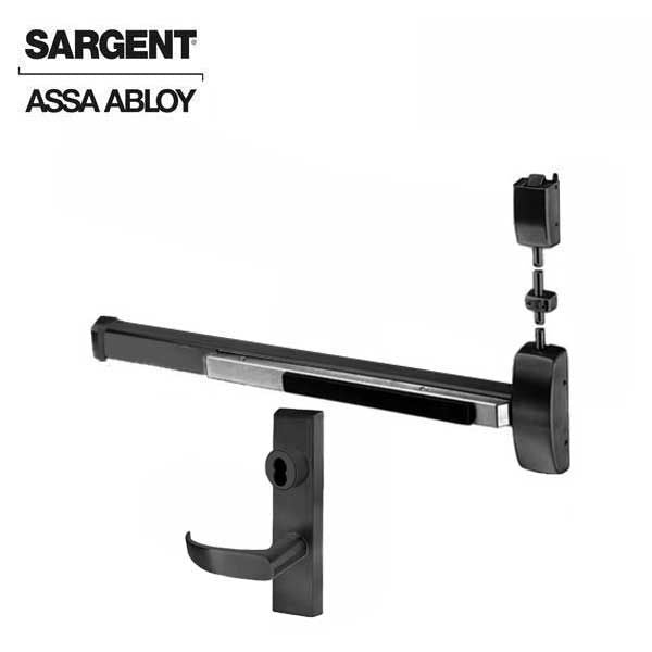 Sargent - 8713F - Surface Vertical Exit Rod - Top Latching - Less Cylinder - Entrance - 36" x 84" - Black Suede - Fired Rated - Grade 1 - UHS Hardware