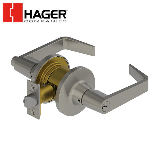 Hager - 3680 - Lever - Storeroom - 2-3/8-2-3/4 - Satin Chrome - Withnell Lever - Schlage C Keyway