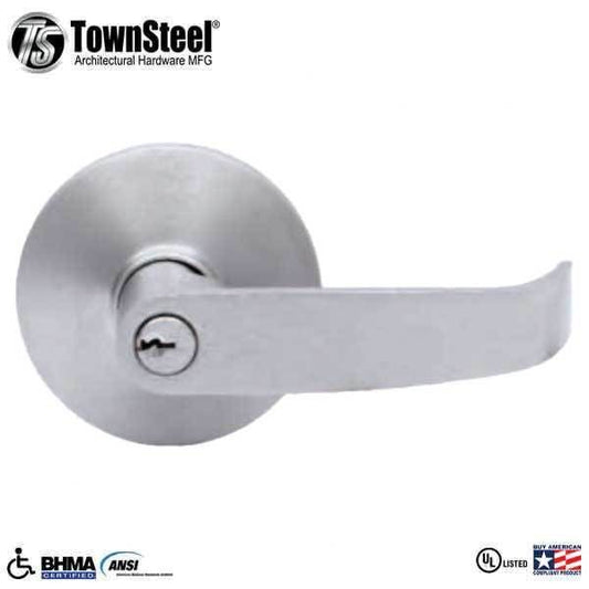 TownSteel - ED8900LQ - Sectional Lever Trim - Entrance - LQ Curved Lever - Non-Handed - 6-Pin Schlage Keyway - Compatible with Mortise Exit Device - Satin Stainless - Grade 1 - UHS Hardware