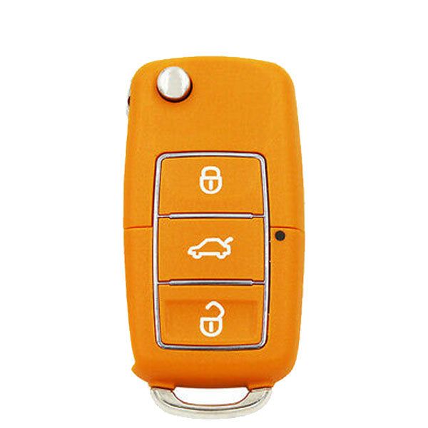 KEYDIY - VW Style - 3-Button Flip Key Blank - Yellow  (KD-B01-3-YELLOW) - UHS Hardware