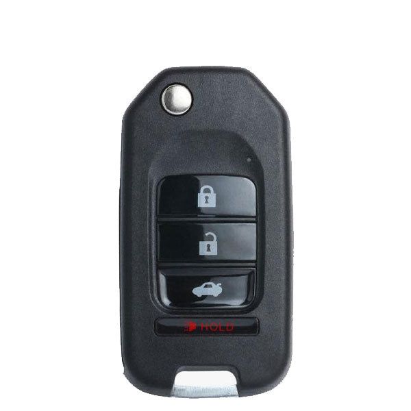 KEYDIY - Honda Style - 4-Button Flip Key Blank - Black  (KD-B10-4) - UHS Hardware