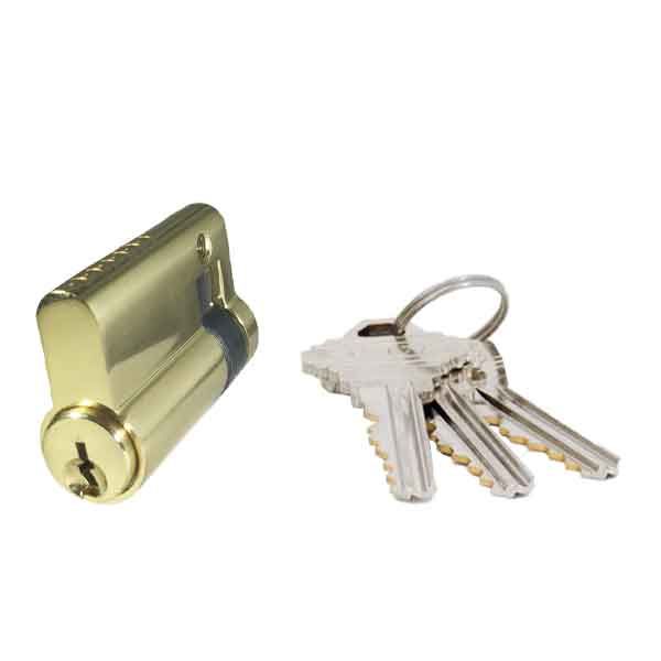 Profile Cylinder – Single Sided - US3 –Polished Brass - (SC1) (46mm) - UHS Hardware