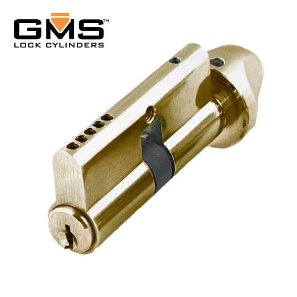 GMS Profile Cylinder - Double Sided w/ Thumb Turn & Key - US3 - Polished Brass - UHS Hardware