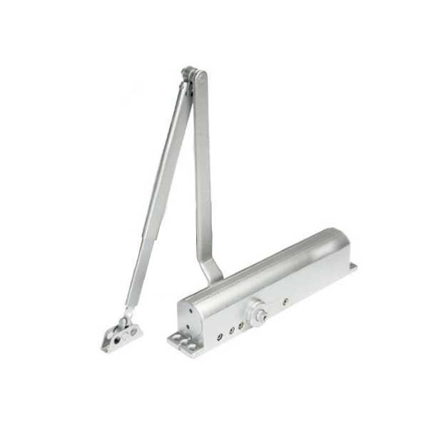 Hydraulic Door Closer / Back Check / w/ P.A Bracket - Grade 1 - Satin Nickel - Adjustable Size 1-6 - UHS Hardware