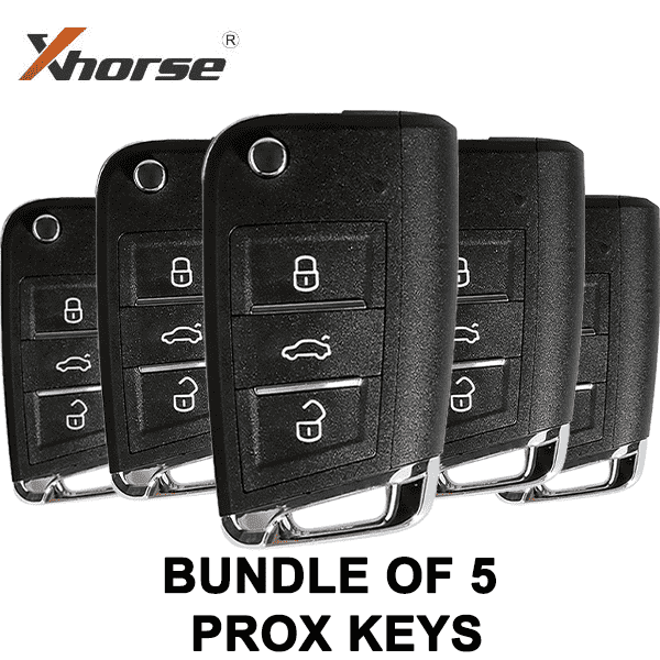 MQB Style 3-Button Universal Flip Key w/ Proximity Function for VVDI Key Tool (Xhorse) (BUNDLE of 5) - UHS Hardware