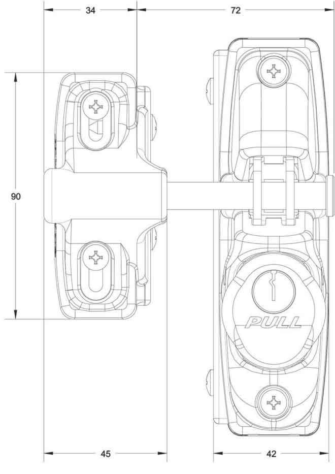 Lockey - SUMO SGL-DS - Gravity Gate Latch - Double Sided - UHS Hardware