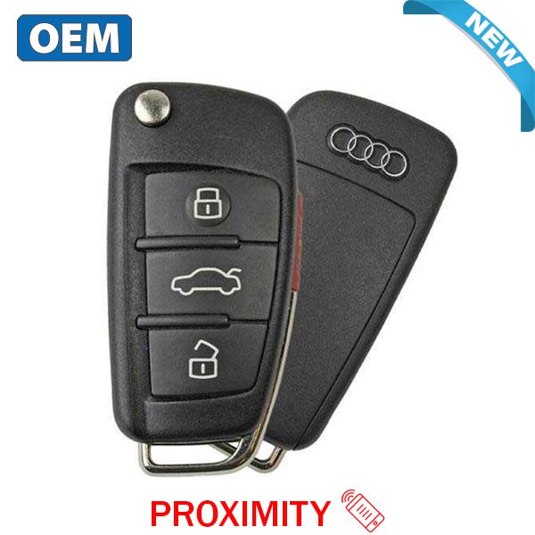 2013-2017 Audi A3 Q2L Q3 / 4-Button Flip Key / PN: 81A 837 220J / NBGFS1271M / HU66 / Comfort Access (OEM) - UHS Hardware