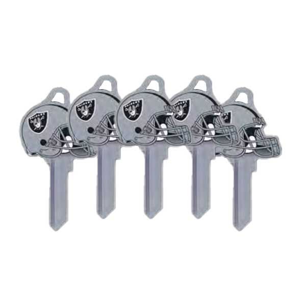 ILCO - NFL TeamKeys - Helmet Edition - Key Blank - Las Vegas Raiders - KW1 (5 Pack) - UHS Hardware