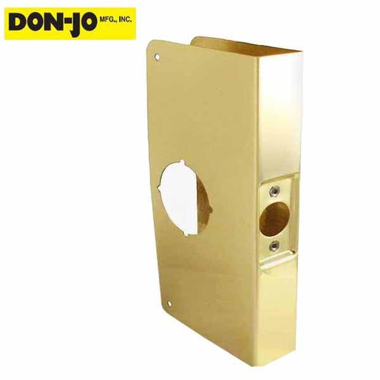 Don-Jo - Wrap Plate - #12- Polished Brass - 2-3/4" - 1-3/4" Doors - (12-PB-CW) - UHS Hardware
