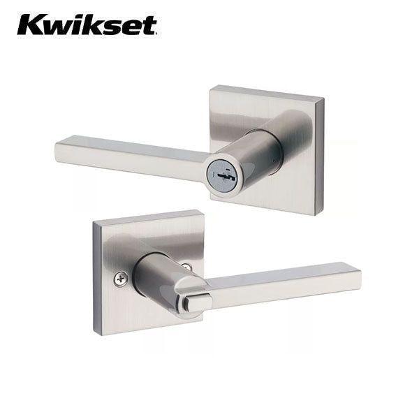 Kwikset - 156 - Halifax Lever - Square Rose - 15 - Satin Nickel - Entrance - SmartKey Technology - Grade 2 - UHS Hardware