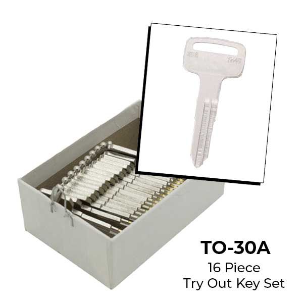 AeroLock - TO-30A - Yamaha/Suzuki 1981+ - All Locks Try-Out Key Set - YH49 - 16 Keys - UHS Hardware