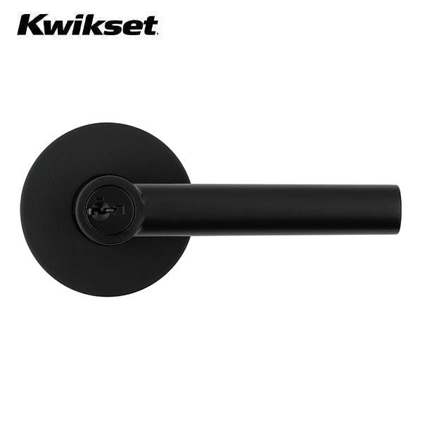 Kwikset - 156 - Milan Lever - Round Rose - 514 - Matte Black - Entrance - SmartKey Technology - Grade 2 - UHS Hardware