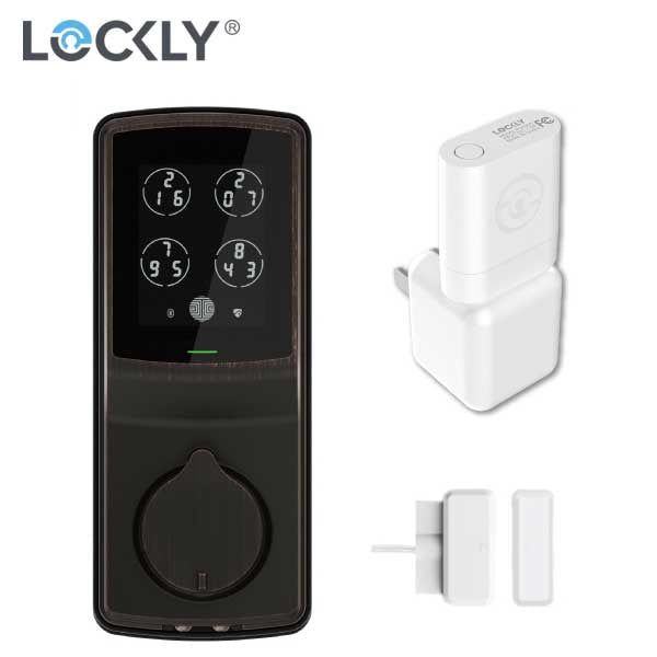 Lockly - PGD728WVB - Secure PRO Biometric Electronic Deadbolt - Fingerprint Reader - Bluetooth - WiFi Hub - Venetian Bronze - UHS Hardware