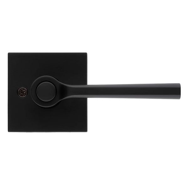 Kwikset - 156 - Lisbon Lever - Square Rose - 514 - Matte Black - Entrance - SmartKey Technology - Grade 2 - UHS Hardware