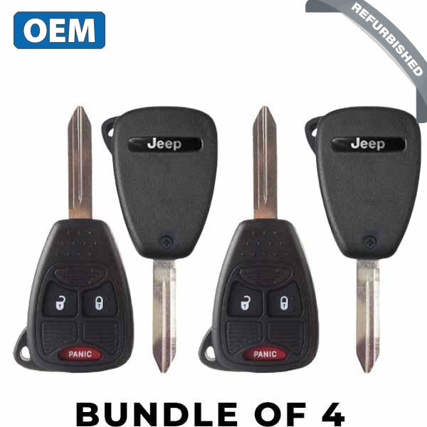 4 X 2004-2017 Jeep Patriot Compass / 3-Button Remote Head Key Pn: 68000603Aa Oht692427Aa (Bundle Of