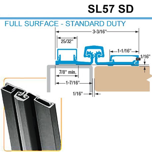 Select Hinges - 57 - 85" - Geared Full Surface Hinge - Dark Bronze - Standard Duty - UHS Hardware