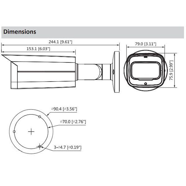 Dahua / IP Camera / 4MP Bullet / 2.7 mm-13.5 mm Motorized Vari-focal Lens / WDR / IP67 / ePoE / Starlight / 5 Year Warranty / DH-N43AF5Z - UHS Hardware