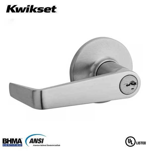 Kwikset - 439CNL - Carson Commercial Lever - Round Rose -  26D - Satin Chrome -  Storeroom - SmartKey Technology - Grade 3 - UHS Hardware