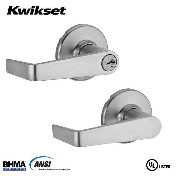 Kwikset - 439CNL - Carson Commercial Lever - Round Rose -  26D - Satin Chrome -  Storeroom - SmartKey Technology - Grade 3 - UHS Hardware