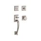 Baldwin Reserve - Napa Knob Handleset - Singl Cyl - Traditional Square Rose - 150 - Satin Nickel - Grade 2 - UHS Hardware