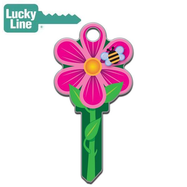 LuckyLine - B106K - Key Shapes - Flower - Kwikset - KW1 - 5 Pack - UHS Hardware