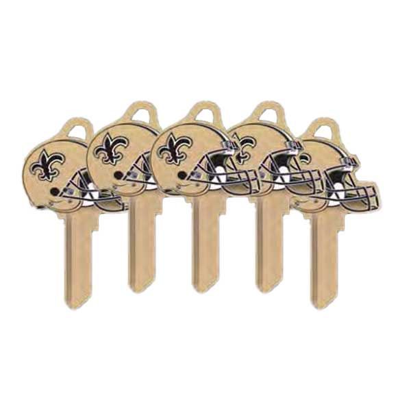 ILCO - NFL TeamKeys - Helmet Edition - Key Blank - New Orleans Saints - KW1 (5 Pack) - UHS Hardware