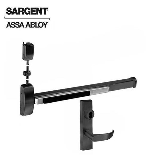 Sargent - 8713F - Surface Vertical Exit Rod - Top Latching - Less Cylinder - Entrance - 36" x 84" - Black Suede - Fired Rated - Grade 1 - UHS Hardware