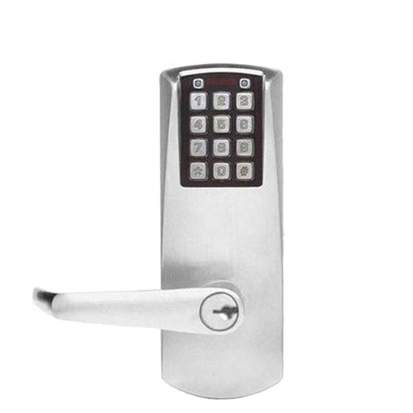 E-Plex - E2051XS - Electronic Pushbutton Cylindrical Lever Lock w/ Privacy - Schlage 'C' - 2¾" Backset - Satin Chrome - Grade 1 - UHS Hardware