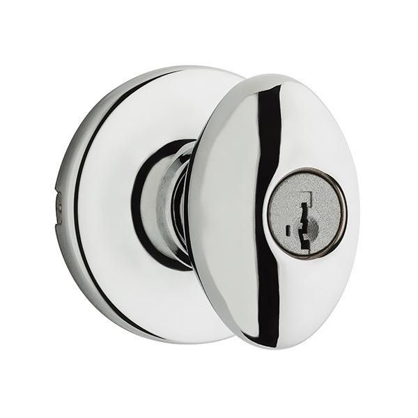 Kwikset - 400AO  - Aliso Knob - Round Rose - 26 - Polished Chrome - Keyed Entry - Grade 3 - UHS Hardware